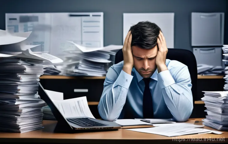 직무 스트레스 관리 - **Image Prompt 1: The Weight of Job Stress**
    A highly detailed, realistic illustration depicting...